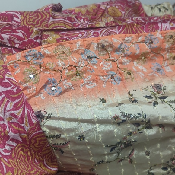 Festival Recycled Silk Boho Embroidered  Wrap Skirt Sequins Women's  One size - Picture 3 of 11